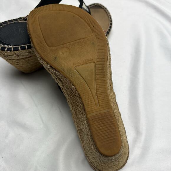 Burberry Nova Check Canvas Thong Wedge Espadrilles Size 37 US Women's 6-6.5 - Picture 7 of 10